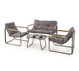 Zahradní set HUDSON, šedý / hnědý