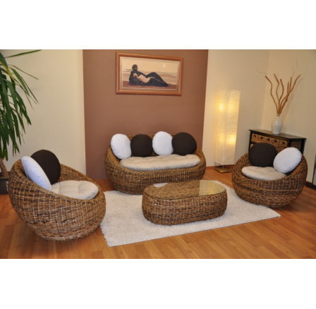 Ratanová sedací souprava Baverly banánový list Ratanová sedací souprava Baverly banánový list