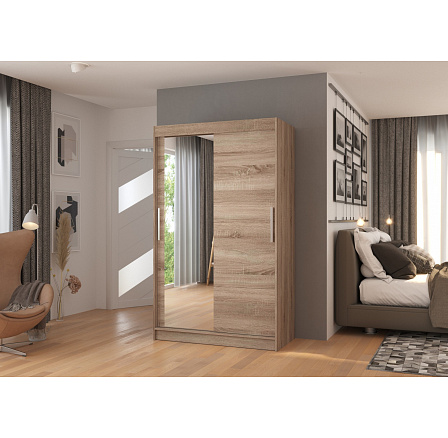 Posuvná skříň se zrcadlem BARIO 120 Truffle+Truffle