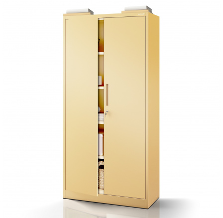 Kancelářská kovová skříň na dokumenty béžová: Fresh Style JAN H, 900 x 1950 x 400 mm