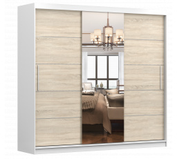 Šatní skříň MULTI 23, Bílá/Dub Sonoma