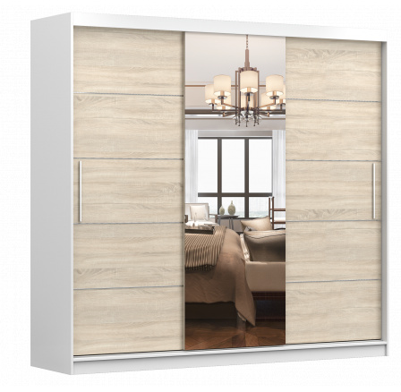Šatní skříň MULTI 23, Bílá/Dub Sonoma