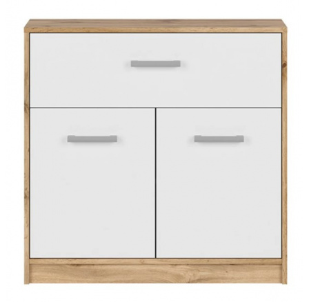 Komoda MATOS KOM2D1S, dub wotan/bílá mat