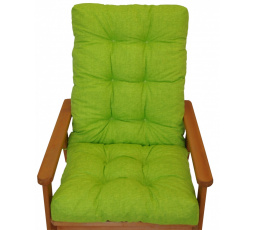 Polstr na zahradní křeslo s mašlí - látka světle zelený melír