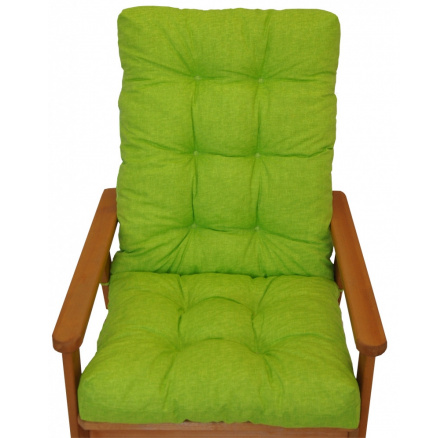 Polstr na zahradní křeslo s mašlí - látka světle zelený melír Polstr na zahradní křeslo s mašlí - látka světle zelený melír
