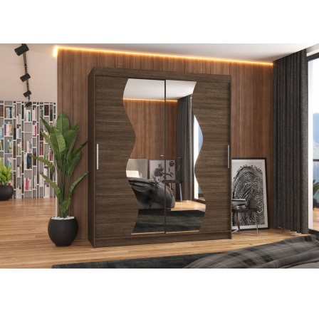 Posuvná skříň se zrcadlem MEDISON 180 Choco+Choco