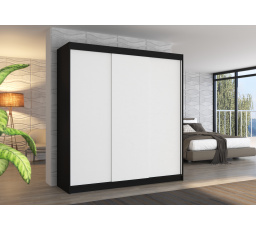 Posuvná skříň MEGAN 200 Černá+Bílá