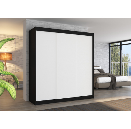 Posuvná skříň MEGAN 200 Černá+Bílá