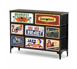 Komoda 103x30x78cm, mdf, vícebarevná, AUK-W2104 BK