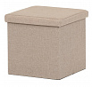 Taburet s úložným prostorem, béžová, látka, TAB-461 CRM2
