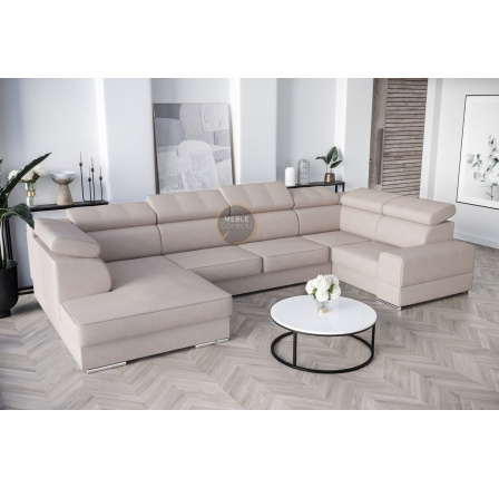 Rohová sedací souprava ROYAL MAX I 210x375x185 - pravá, béžová