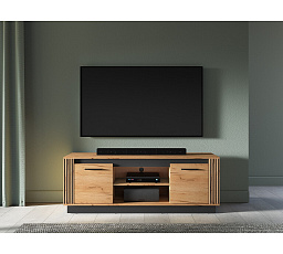 TV stolek URSO 08, dub Craft zlatý / černá