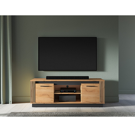TV stolek URSO 08, dub Craft zlatý / černá TV stolek URSO 08, dub Craft zlatý / černá
