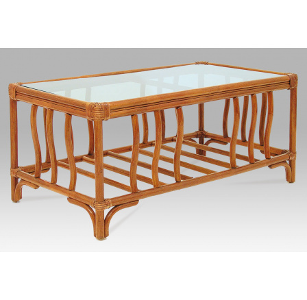 Ratanový konferenční stolek, moření tmavý med. BEZ SKLA. Ratanový konferenční stolek, moření tmavý med. BEZ SKLA.