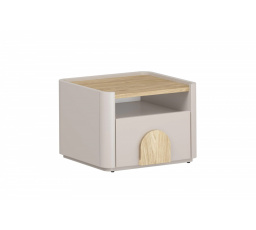 AMILIO NOČNÍ STOLEK 50 1KS - kašmír / olejovaný dub / úchyty světlý dub
