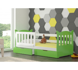 Postel s matrací LENA Bílá+Zelená