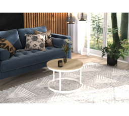 Konferenční stolek RINEN Bílý+Sonoma