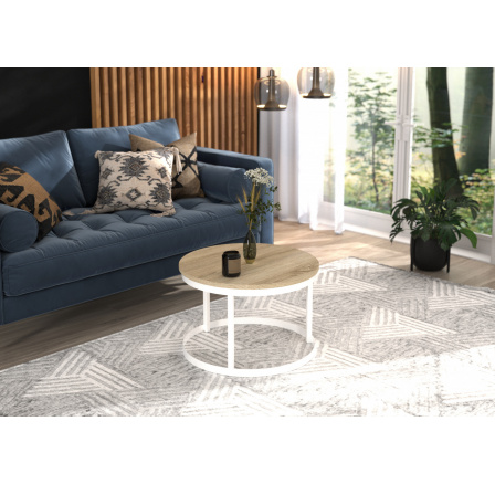 Konferenční stolek RINEN Bílý+Sonoma