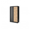 Posuvná skříň ESVILLE II, Dub Artisan/Černý Mat