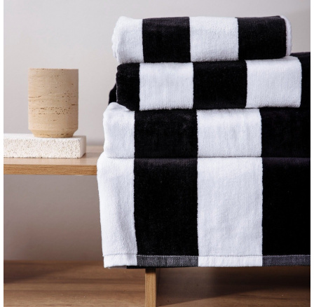 Ručník LAWENA černobílé pruhy 100x150 cm 733338