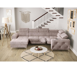 Rohová sedací souprava ORION MAX III , relax s funkcí spaní 165x320x190 cm - fialová , pravá