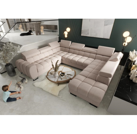 Rohová sedací souprava ASPEN MAX I 265x350x225 cm - levá, béžová