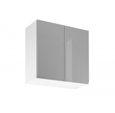 Kuchyňská horní skřínka ASPEN G80, bílý lesk/šedá Kuchyňská horní skřínka ASPEN G80, bílý lesk/šedá