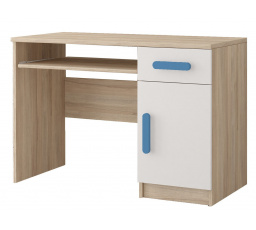 Psací stůl SMYK III - 08, Dub Sonoma/Bílá/Modrá