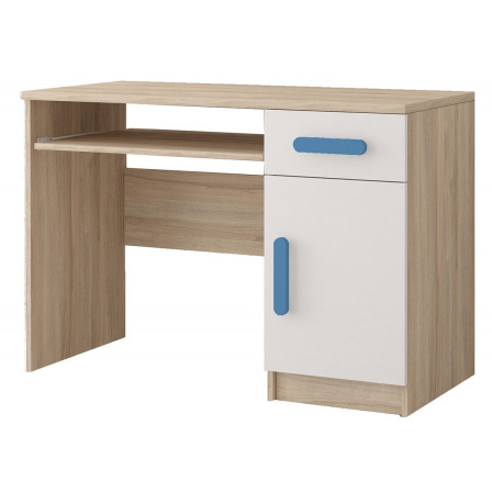 Psací stůl SMYK III - 08, Dub Sonoma/Bílá/Modrá Psací stůl SMYK III - 08, Dub Sonoma/Bílá/Modrá