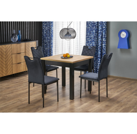 Jídelní stůl QUBIK, dub artisan/černý