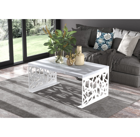 Konferenční stolek SEMARA 100x60 Bílý+Beton