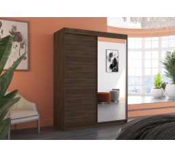 Posuvná skříň se zrcadlem JORDI 150 Choco+Choco