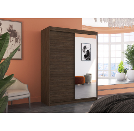 Posuvná skříň se zrcadlem JORDI 150 Choco+Choco