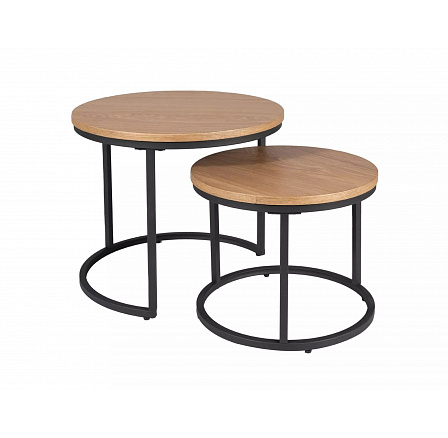 Konferenční stůl AMARO set 2 stolů, Dub/Černá