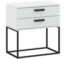 Noční stolek 2S 60 NR6, Bílá/Černá