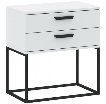 Noční stolek 2S 60 NR6, Bílá/Černá