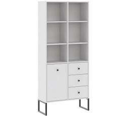 Regál LINEA 1D3S, Bílá/Černá