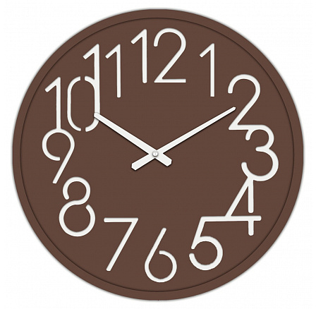 Hodiny nástěnné - pr. 60 cm, MDF, hnědé