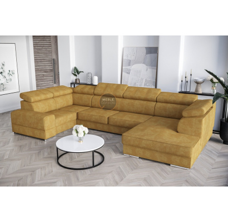 Rohová sedací souprava ROYAL MAX I 210x375x185 - žlutá , levá