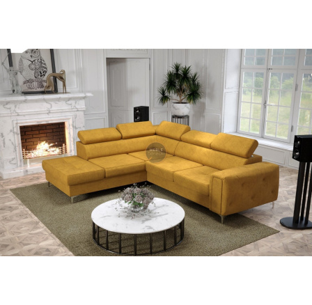 Rohová sedací souprava ORION II s funkcí spaní 225x255 cm - žlutá, levá Rohová sedací souprava ORION II s funkcí spaní 225x255 cm - žlutá, levá