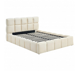 Postel 140x200 MURCJA s Úložným Prostorem Krémová Sametová