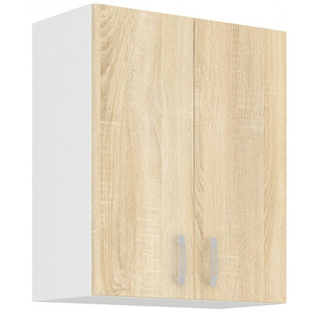 Horní skřínka SARA - 60 G-72 2F, Bílá / Dub Sonoma