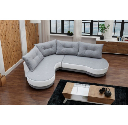 Rohová sedací souprava Abbey L šedá/bílá Rohová sedací souprava Abbey L šedá/bílá