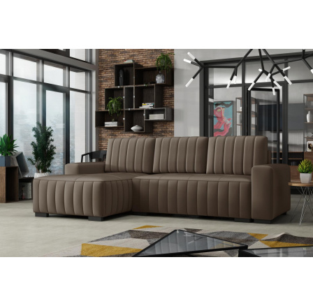 Rohová sedací souprava Hakim L- manila05/hnědá Rohová sedací souprava Hakim L- manila05/hnědá