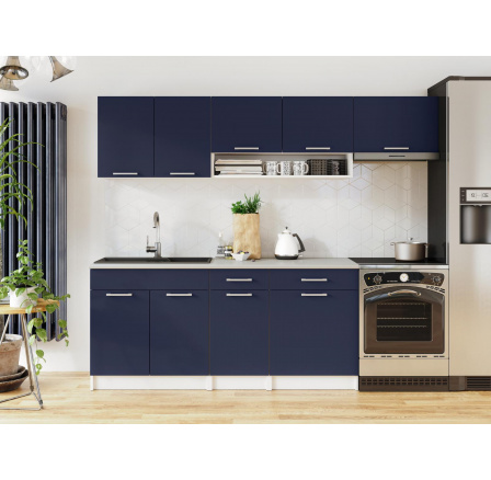 Kuchyňská linka Violeta 240/180 tmavě modrá MAT Kuchyňská linka Violeta 240/180 tmavě modrá MAT
