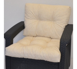 Polstr na křeslo z umělého ratanu - látka světle béžový melír