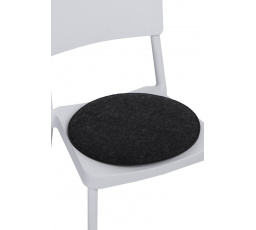 Polštář na židli kulatý tmavě šedý