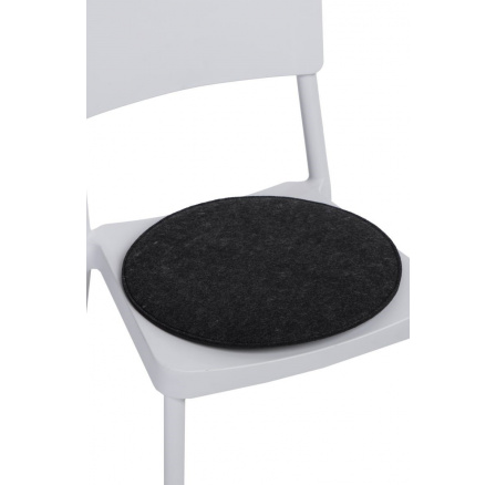 Polštář na židli kulatý tmavě šedý