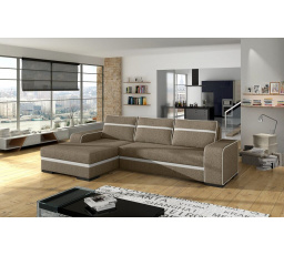 Rohová sedací souprava Funny L sv.hnědá/EKO bílá