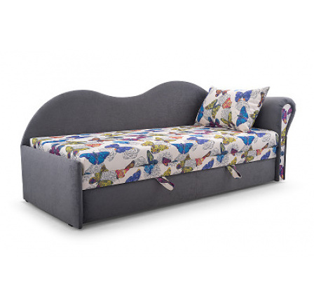 VILÍK - Pravá pohovka rozkládací ,látka šedá/motýlí vzor Butterfly 4/Lincoln 1260 (vzorB) (WENUS=1BALÍKY) (IZ) (K250-E) VILÍK - Pravá pohovka rozkládací ,látka šedá/motýlí vzor Butterfly 4/Lincoln 1260 (vzorB) (WENUS=1BALÍKY) (IZ) (K250-E)